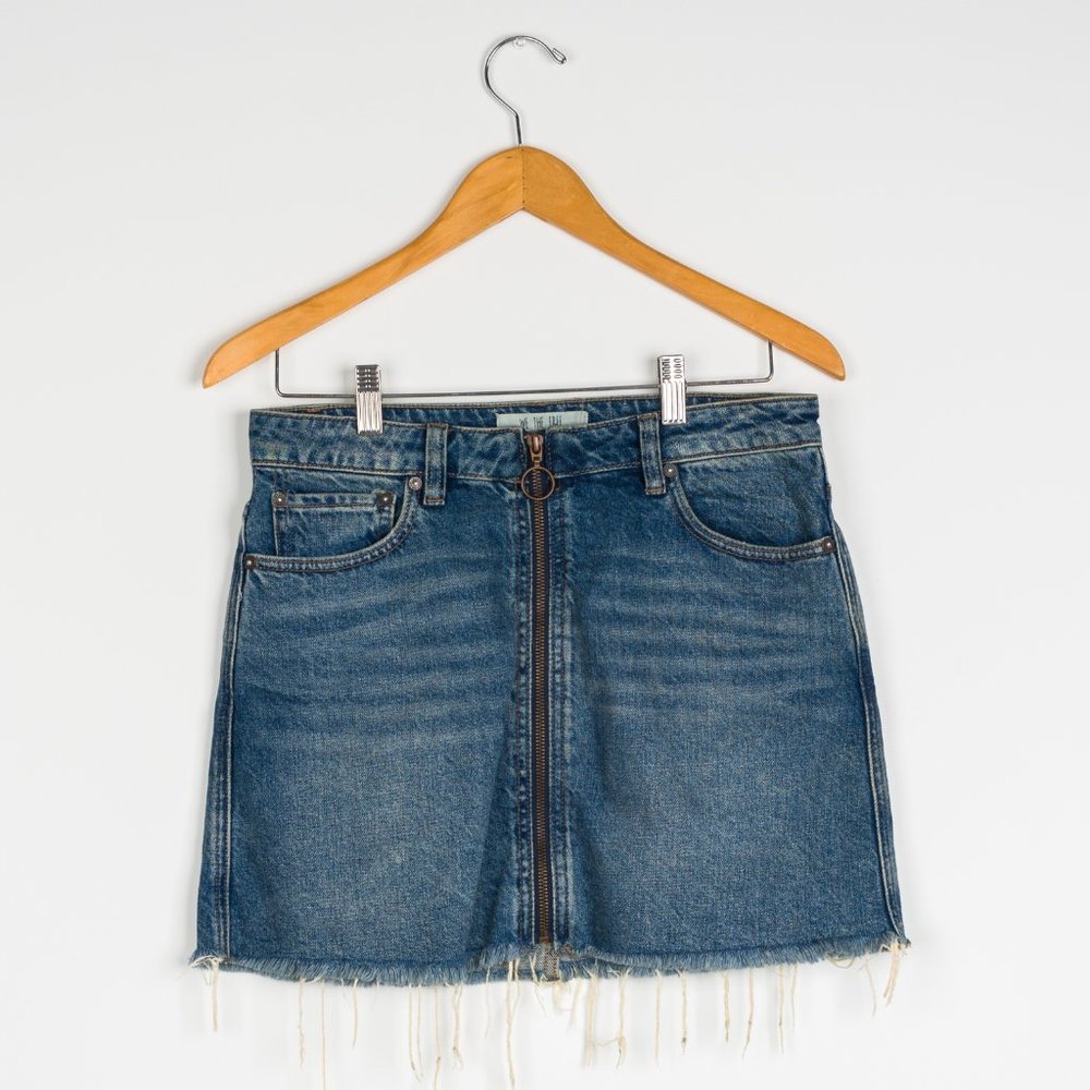Women's We The Free People Denim Zipper Jean Skirt Size 27